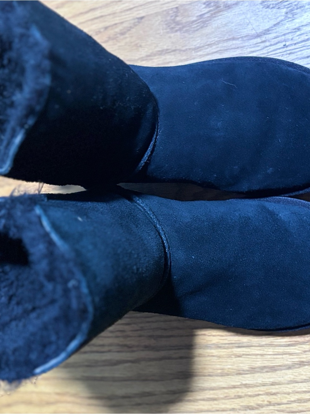 UGG Bailey Button II Black Sheepskin Suede Winter Boots Cozy Women's